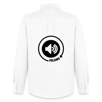 Volume_knop_8 - Men's Oxford Shirt by Stanley/Stella - white - Back - AI Model Male 185 dark (185cm)