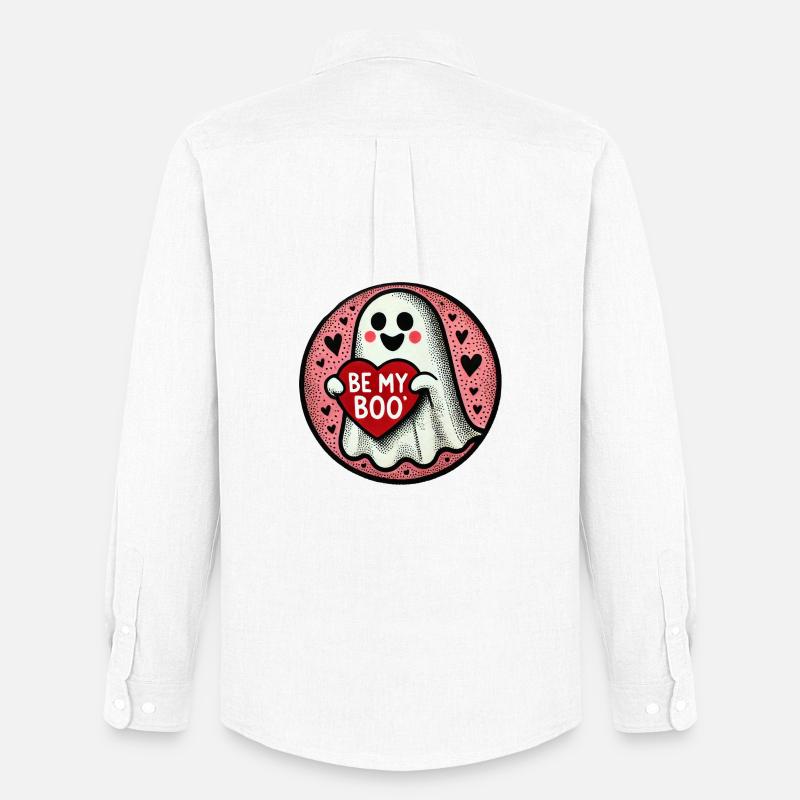 Sei mein Boo Ghost Heart - Männer Oxford Hemd von Stanley/Stella - Weiß