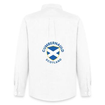 Cumbernauld Scotland Shield - Men's Oxford Shirt by Stanley/Stella - white - Back - AI Model Male 185 dark (185cm)