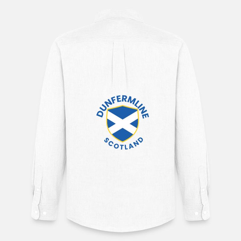 Dunfermline Scottish Shield-Design - Männer Oxford Hemd von Stanley/Stella - Weiß