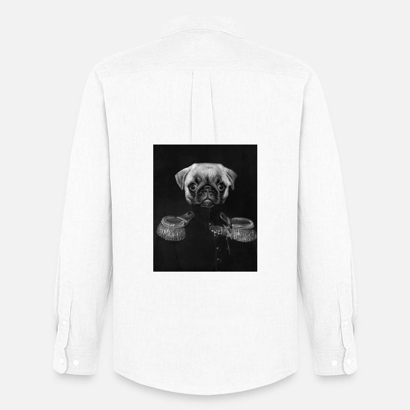 General Pug mit kaiserlichem Porträt - Männer Oxford Hemd von Stanley/Stella - Weiß