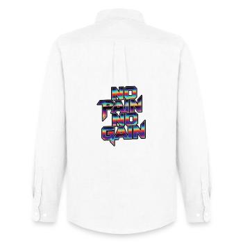 Rainbow No Pain No Gain - Men's Oxford Shirt by Stanley/Stella - white - Back - AI Model Male 185 dark (185cm)