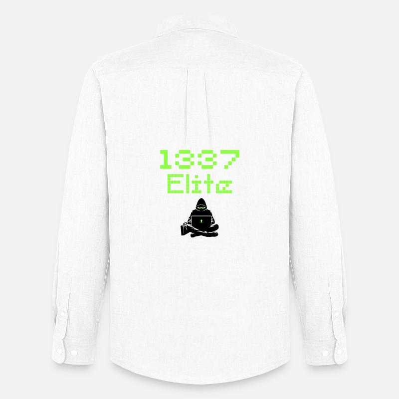 1337 Elite Hacker Squad, Leet Hacker - Männer Oxford Hemd von Stanley/Stella - Weiß