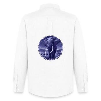 Nocturnal elephant in the savannah - Men's Oxford Shirt by Stanley/Stella - white - Back - AI Model Male 185 dark (185cm)