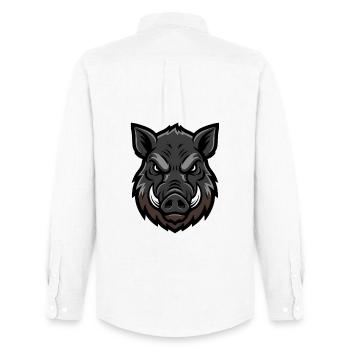 Wild boar head mascot, aggressive - Men's Oxford Shirt by Stanley/Stella - white - Back - AI Model Male 185 dark (185cm)