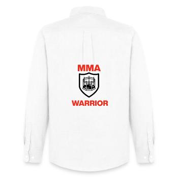 Guerrier MMA, Cage Prêt, Combat, Octogone, Combat - Chemise Oxford homme Stanley/Stella - blanc - Dos - AI Model Male 185 dark (185cm)