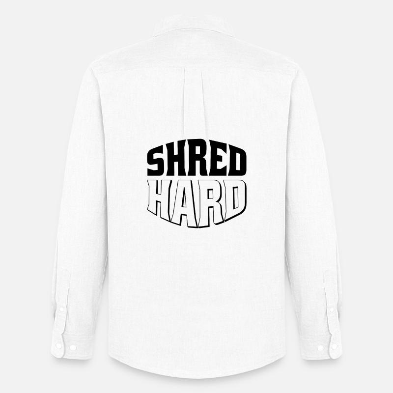 Shred Hard Snowboard Style - Männer Oxford Hemd von Stanley/Stella - Weiß
