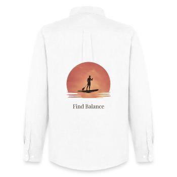 Sunset SUP – Tranquility on the water - Men's Oxford Shirt by Stanley/Stella - white - Back - AI Model Male 185 dark (185cm)
