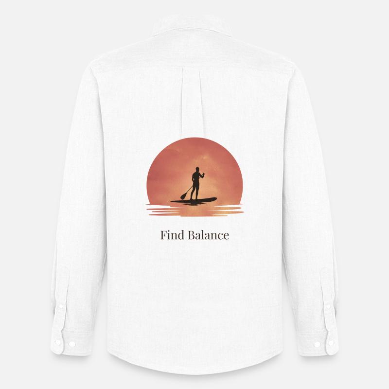 Sunset SUP – Ruhe auf dem Wasser - Männer Oxford Hemd von Stanley/Stella - Weiß