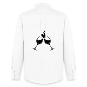 Weingläser Herz – Liebe & Genuss Design - Männer Oxford Hemd von Stanley/Stella - Weiß - Hinten - AI Model Male 185 dark (185cm)