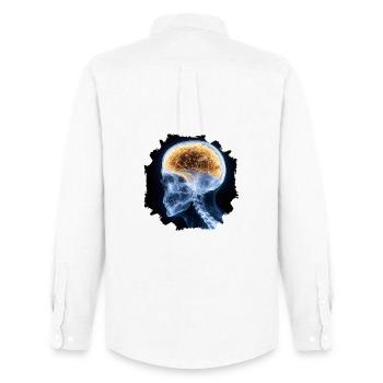 The other day at the X-ray - everything is fine - Men's Oxford Shirt by Stanley/Stella - white - Back - AI Model Male 185 dark (185cm)