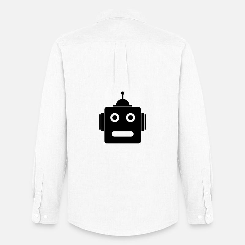 Roboterkopf - Männer Oxford Hemd von Stanley/Stella - Weiß