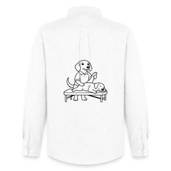 Dachshund Physiotherapist - Men's Oxford Shirt by Stanley/Stella - white - Back - AI Model Male 185 dark (185cm)