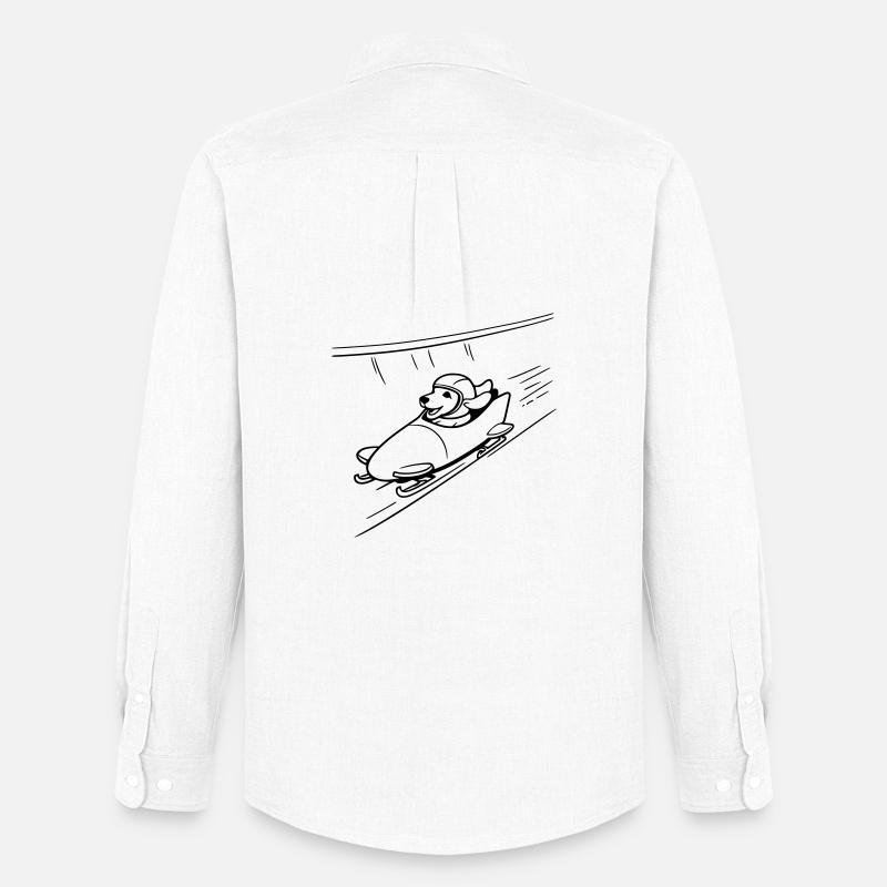dackel eis bob kanal line art - Männer Oxford Hemd von Stanley/Stella - Weiß