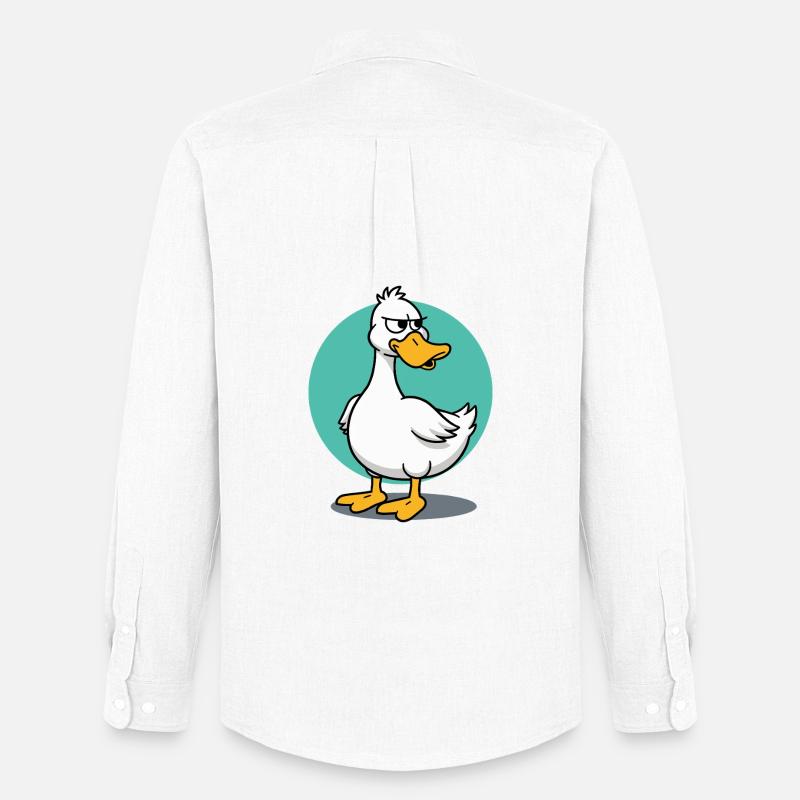 Freche Gans mit wütendem Blick Illustration - Männer Oxford Hemd von Stanley/Stella - Weiß