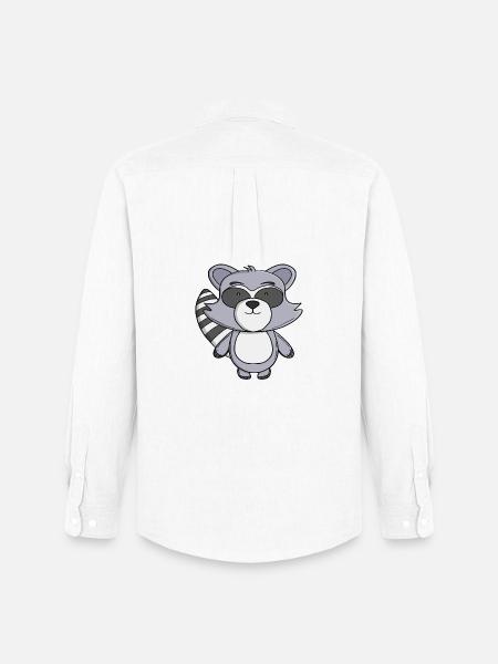 Cute Raccoon Kawaii Trash Panda Cartoon Animal - Men's Oxford Shirt by Stanley/Stella - white