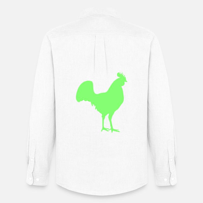 Hahn Rooster Silhouette - Männer Oxford Hemd von Stanley/Stella - Weiß