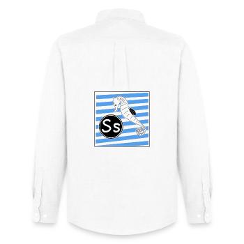 S for Seahorse - Men's Oxford Shirt by Stanley/Stella - white - Back - AI Model Male 185 dark (185cm)