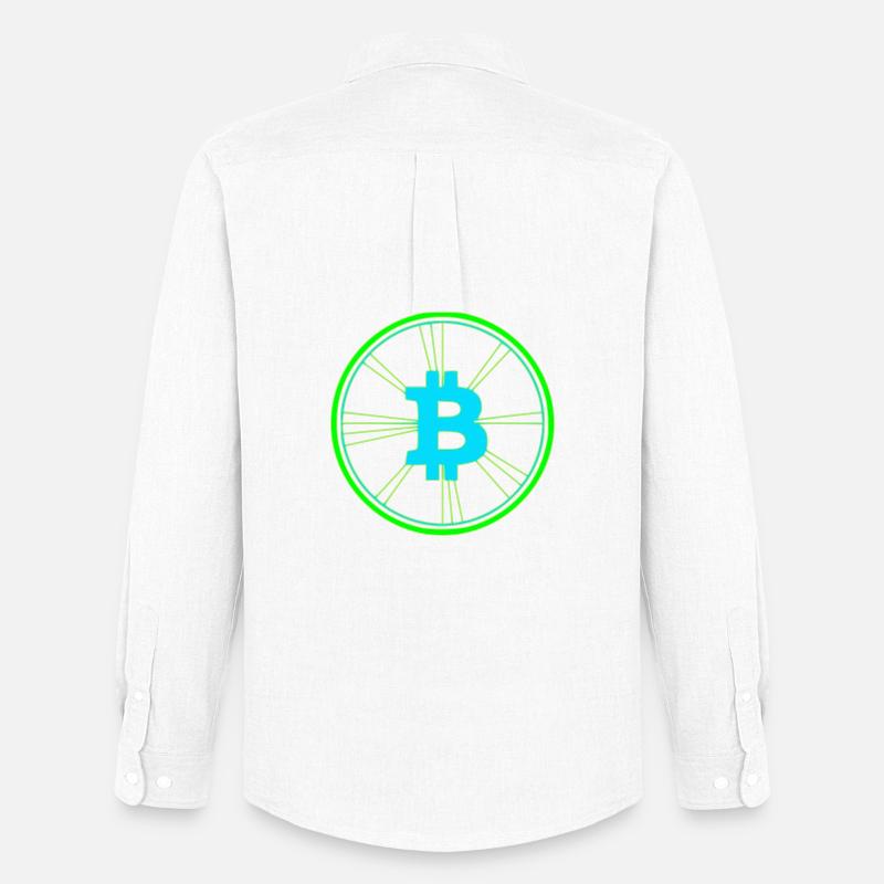 Bitcoin Wireframe Speed Future Vector - Men's Oxford Shirt by Stanley/Stella - white