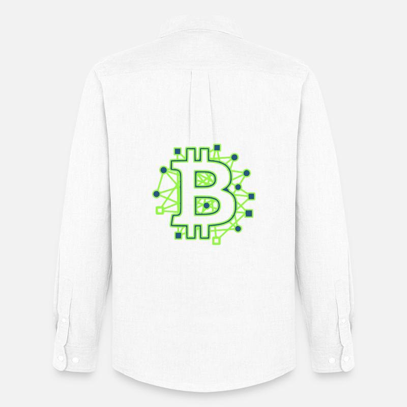 Bitcoin Platine Circuit Tech Krypto - Männer Oxford Hemd von Stanley/Stella - Weiß