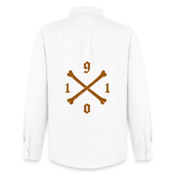 1910 Sweat à capuche, chemise, oreiller pour fan de football de St. Pauli - Chemise Oxford homme Stanley/Stella - blanc - Dos - AI Model Male 185 dark (185cm)