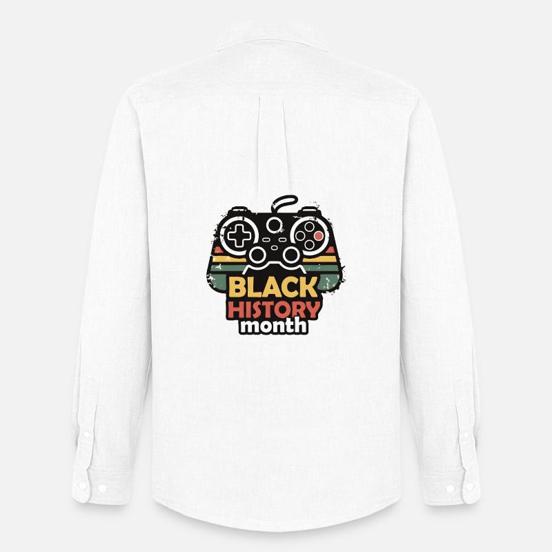 Black History Month Gaming-Controller Retro - Männer Oxford Hemd von Stanley/Stella - Weiß