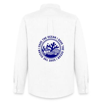 Save the Ocean - Men's Oxford Shirt by Stanley/Stella - white - Back - AI Model Male 185 dark (185cm)