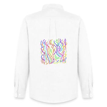 Colour flows on nothing - Men's Oxford Shirt by Stanley/Stella - white - Back - AI Model Male 185 dark (185cm)
