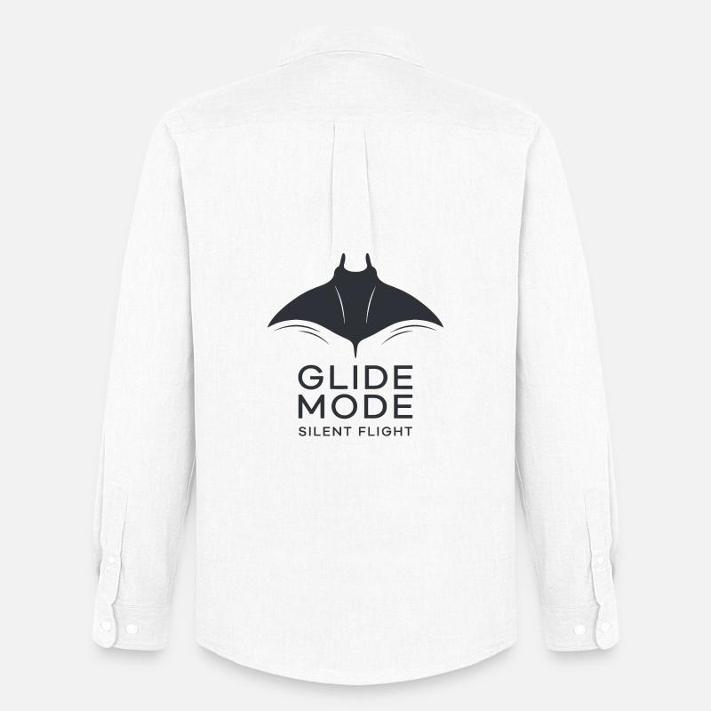 GLIDE MODE – minimalistische Mantarochen-Silhouett - Männer Oxford Hemd von Stanley/Stella - Weiß