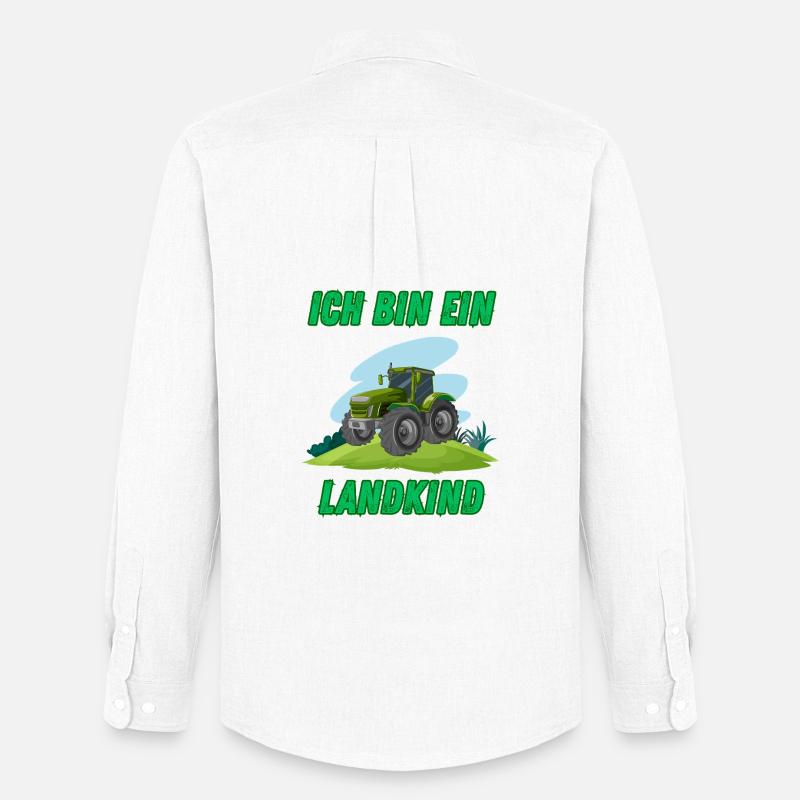 Traktor - Ich bin ein Landkind - Männer Oxford Hemd von Stanley/Stella - Weiß