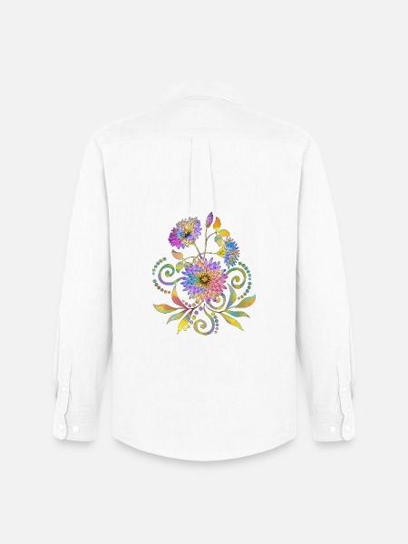 Blumen - Männer Oxford Hemd von Stanley/Stella - Weiß