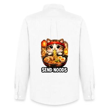 Ramen Cat Send Noods - Men's Oxford Shirt by Stanley/Stella - white - Back - AI Model Male 185 dark (185cm)