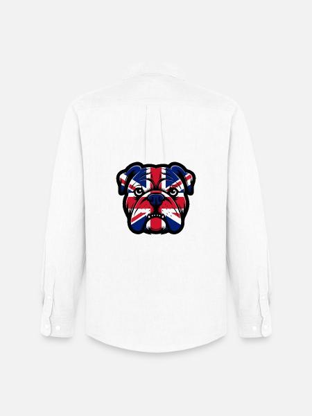 Union Jack Bulldog Portrait - Men's Oxford Shirt by Stanley/Stella - white