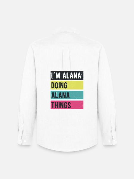 Jeg er Alana, der laver Alana-ting retrofarver - Oxfordskjorte herre Stanley/Stella - hvid
