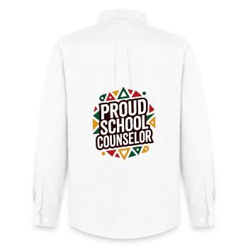 Proud School Counselor Appreciation Design - Men's Oxford Shirt by Stanley/Stella - white - Back - AI Model Male 185 dark (185cm)
