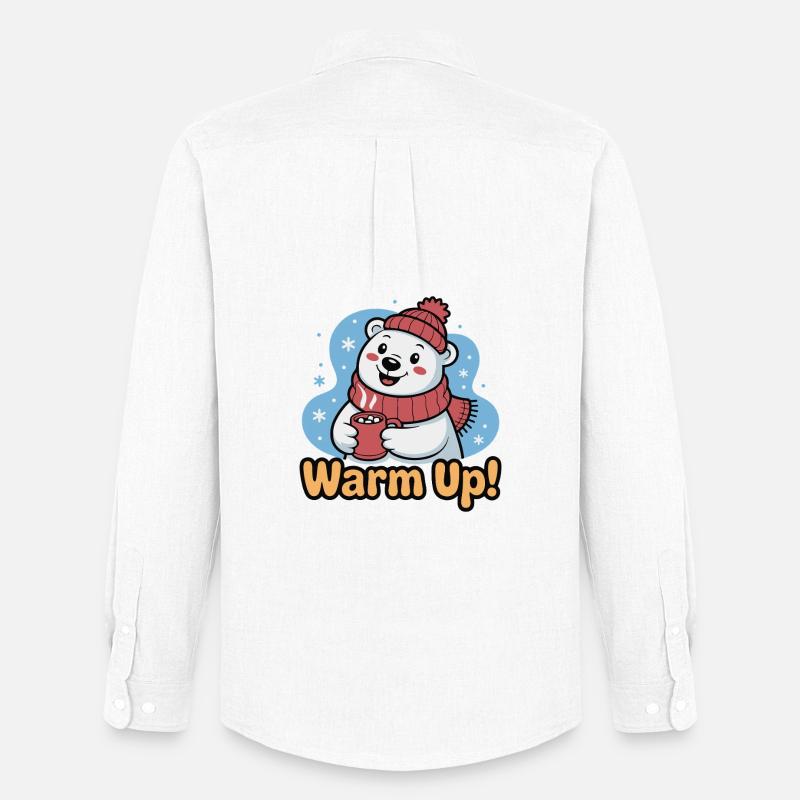 Warm Up Polar Bear Cozy - Männer Oxford Hemd von Stanley/Stella - Weiß