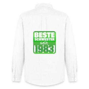Sister 1983 - Men's Oxford Shirt by Stanley/Stella - white - Back - AI Model Male 185 dark (185cm)