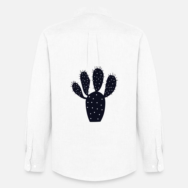 Mitternachtskaktus-Silhouette - Männer Oxford Hemd von Stanley/Stella - Weiß