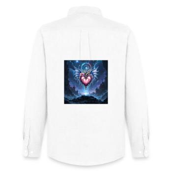 Winged Heart in Cosmos - Men's Oxford Shirt by Stanley/Stella - white - Back - AI Model Male 185 dark (185cm)