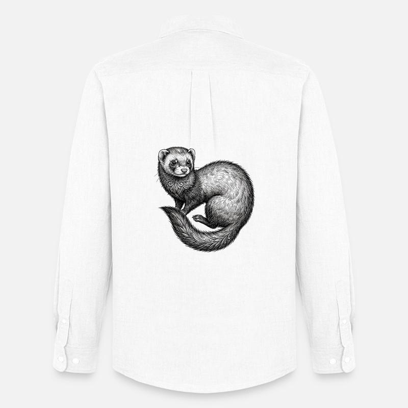 Frettchen - Männer Oxford Hemd von Stanley/Stella - Weiß