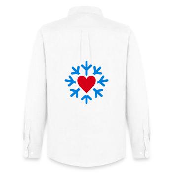 Winterherz im Eiskreis - Men's Oxford Shirt by Stanley/Stella - white - Back - AI Model Male 185 dark (185cm)