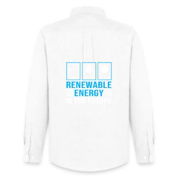 Énergies renouvelables, cellules solaires, photovoltaïque - Chemise Oxford homme Stanley/Stella - blanc - Dos - AI Model Male 185 dark (185cm)