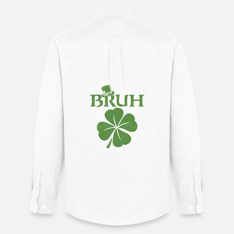 Bruh St Patricks irisches Kleeblatt - Männer Oxford Hemd von Stanley/Stella - Weiß