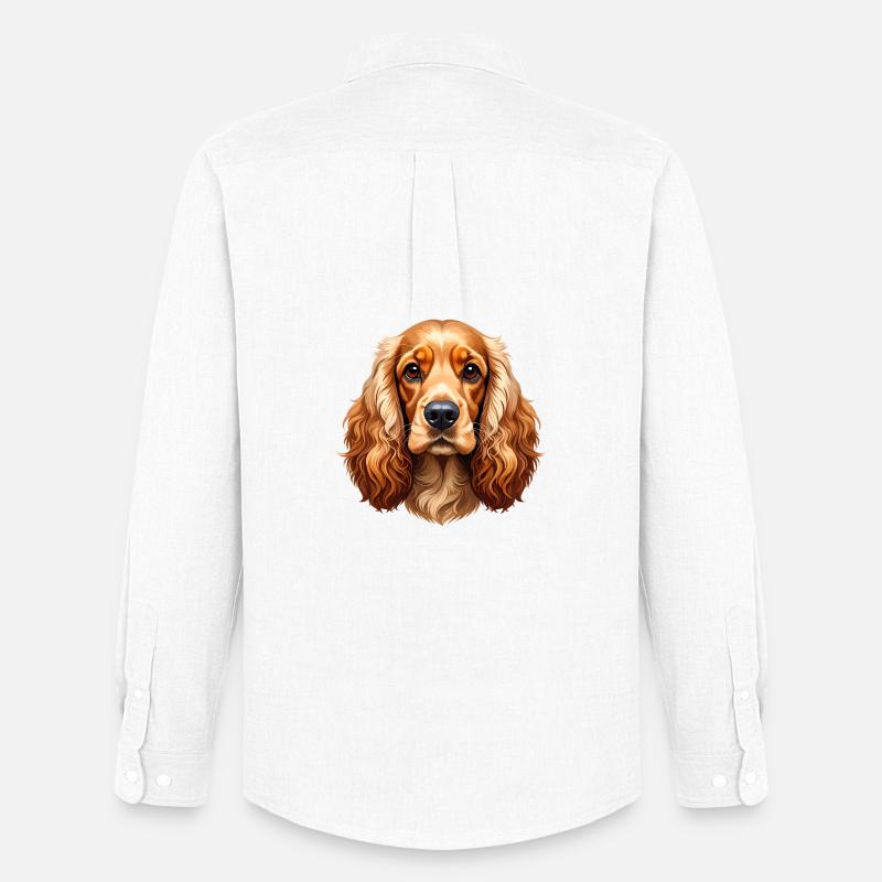 Cocker Spaniel - Männer Oxford Hemd von Stanley/Stella - Weiß