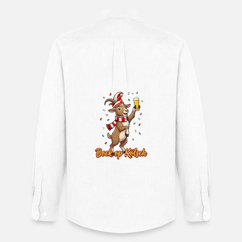 Bock op Kölsch - Köln Karneval Ziegenbock - Männer Oxford Hemd von Stanley/Stella - Weiß