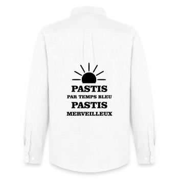 Pastis in blue weather wonderful pastis - Men's Oxford Shirt by Stanley/Stella - white - Back - AI Model Male 185 dark (185cm)
