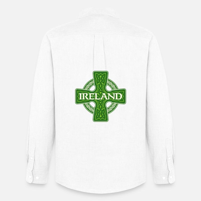 Irlanda Celtic St Patrick's Shamrock - St. Paddys - Stanley/Stella Camicia Oxford uomo - bianco