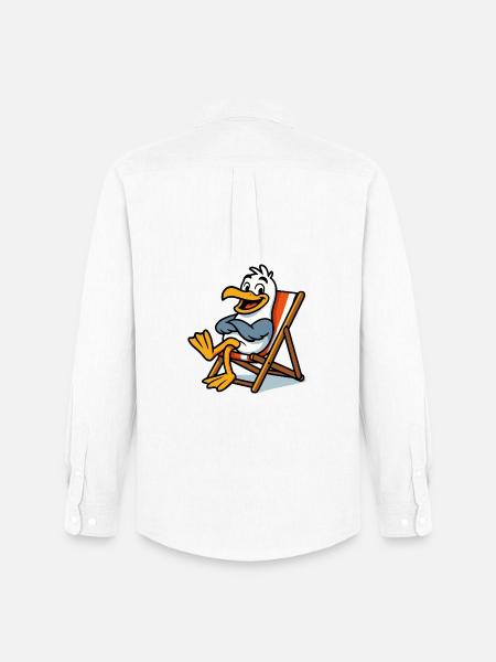 Lounge seagull on the beach - Men's Oxford Shirt by Stanley/Stella - white
