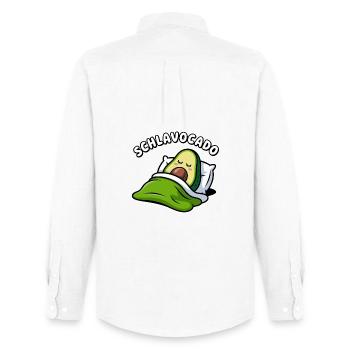 Schlavocado Kawaii Avocat Sleeping Pun - Chemise Oxford homme Stanley/Stella - blanc - Dos - AI Model Male 185 dark (185cm)