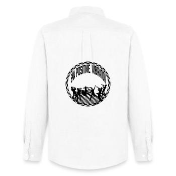 positive vibration - Men's Oxford Shirt by Stanley/Stella - white - Back - AI Model Male 185 dark (185cm)